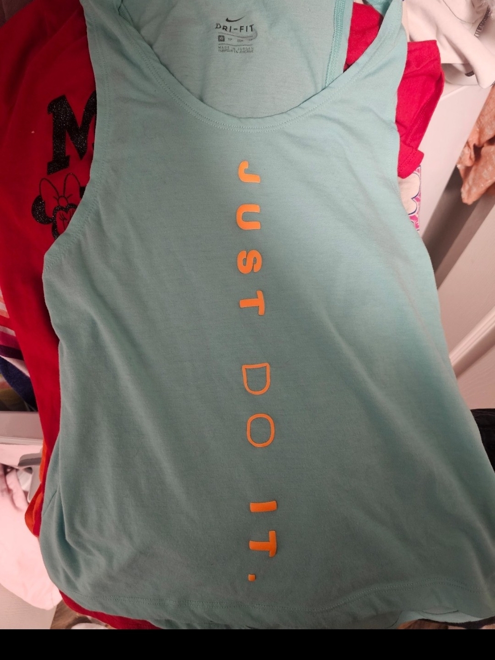 Nike Light Teal Dri-FIT Crew Tank with Red Inner Trim